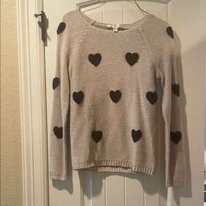 Heart Patterned Sweater - Gold and Black